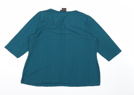 Ann Harvey Womens Blue Basic Blouse Size L
