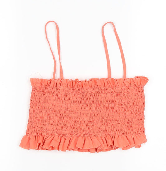 Boohoo Womens Orange Cropped Tank Size 10
