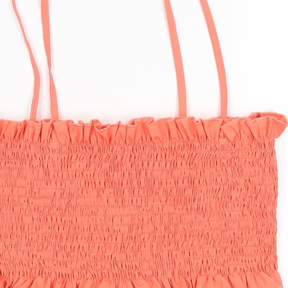 Boohoo Womens Orange Cropped Tank Size 10