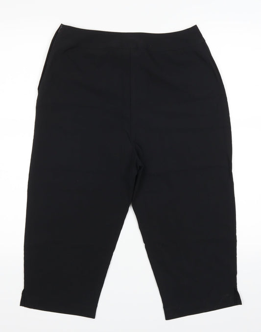 Scarlett Womens Black Cropped Trousers Size 10