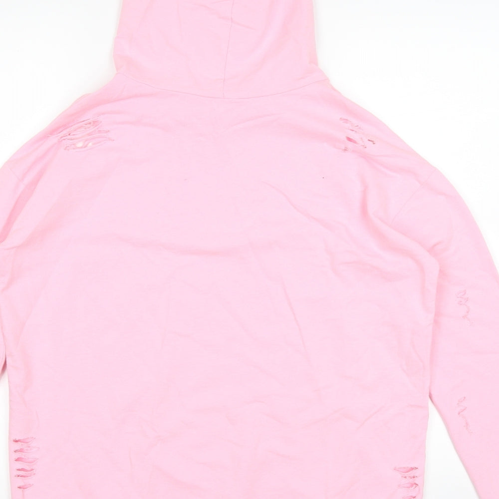 Brand and care label for Select women’s pink pullover hoodie, size UK 10, - distressed