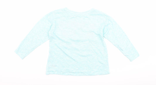 St Bernard Girls Blue Basic T-Shirt Size 6 Years - slogan