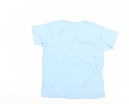 Fruit of the Loom Boys Blue Basic T-Shirt Size 7-8 Years - slogan