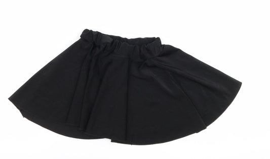 Preworn Girls Black A-Line Skirt Size 7-8 Years