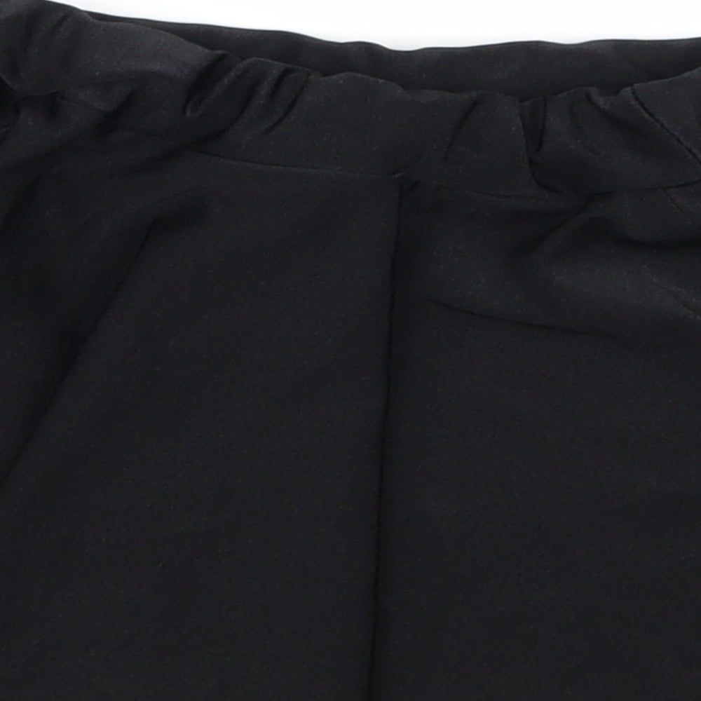 Brand and care label for Preworn girls’ black a-line skirt, size 7-8, years