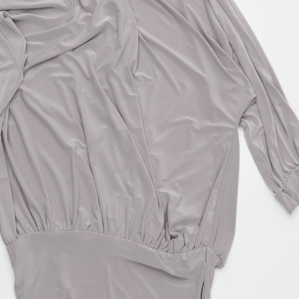 Look of the day Womens Grey Wrap Button-Up Size 10