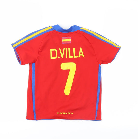 world soccer Boys Red Basic T-Shirt Size 4 Years - espana D.Villa