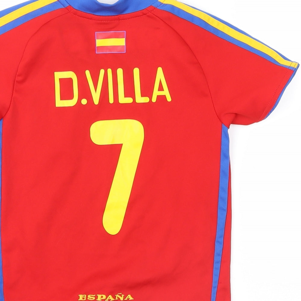 Brand and care label for world soccer boys’ red basic t-shirt, size 4, years - espana d.villa