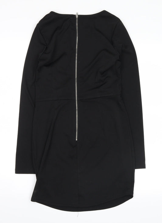 Yoins Womens Black Shirt Dress Size 10