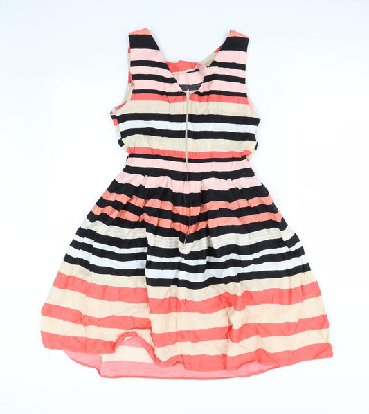 Dorothy Perkins Womens Multicoloured Striped Fit & Flare Size 10