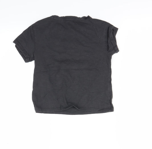 Next Girls Black Basic T-Shirt Size 7-8 Years