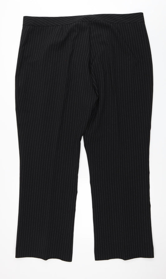 Agenda Womens Black Trousers Size 22 L30 in