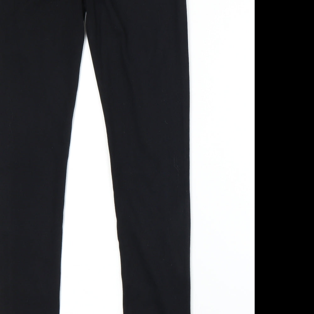Brand and care label for Miss Bou women’s black skinny jeans, size UK 8, 25-inch leg