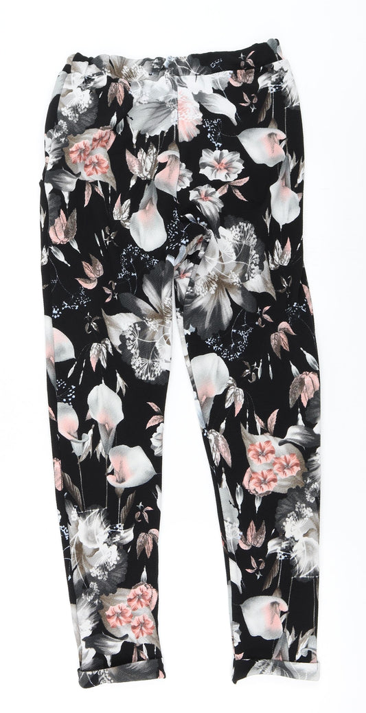 Pink Boutique Womens Black Trousers Size 10 L27 in