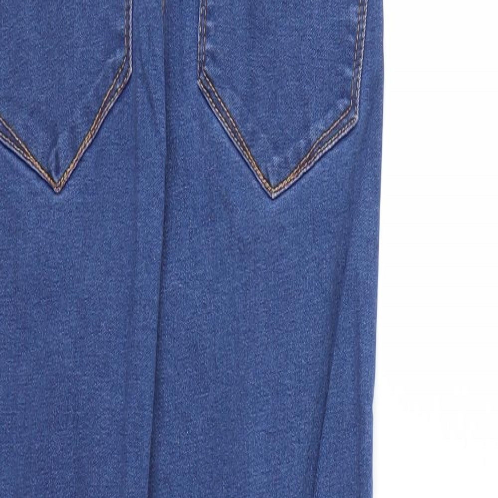 Brand and care label for Denim & Co. women’s blue denim skinny jeans, size UK 10, 25-inch leg