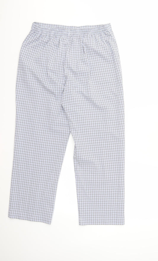 happit Womens Blue Check Trousers Size 14 L27 in