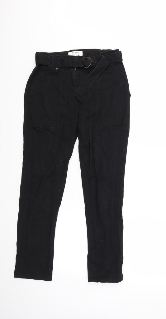 Additional front view of Dorothy Perkins women’s black denim skinny jeans, size UK 8, 27-inch leg