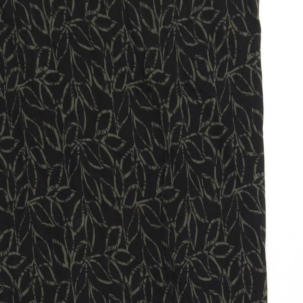 Brand and care label for Dorothy Perkins women’s black mini skirt, size UK 12