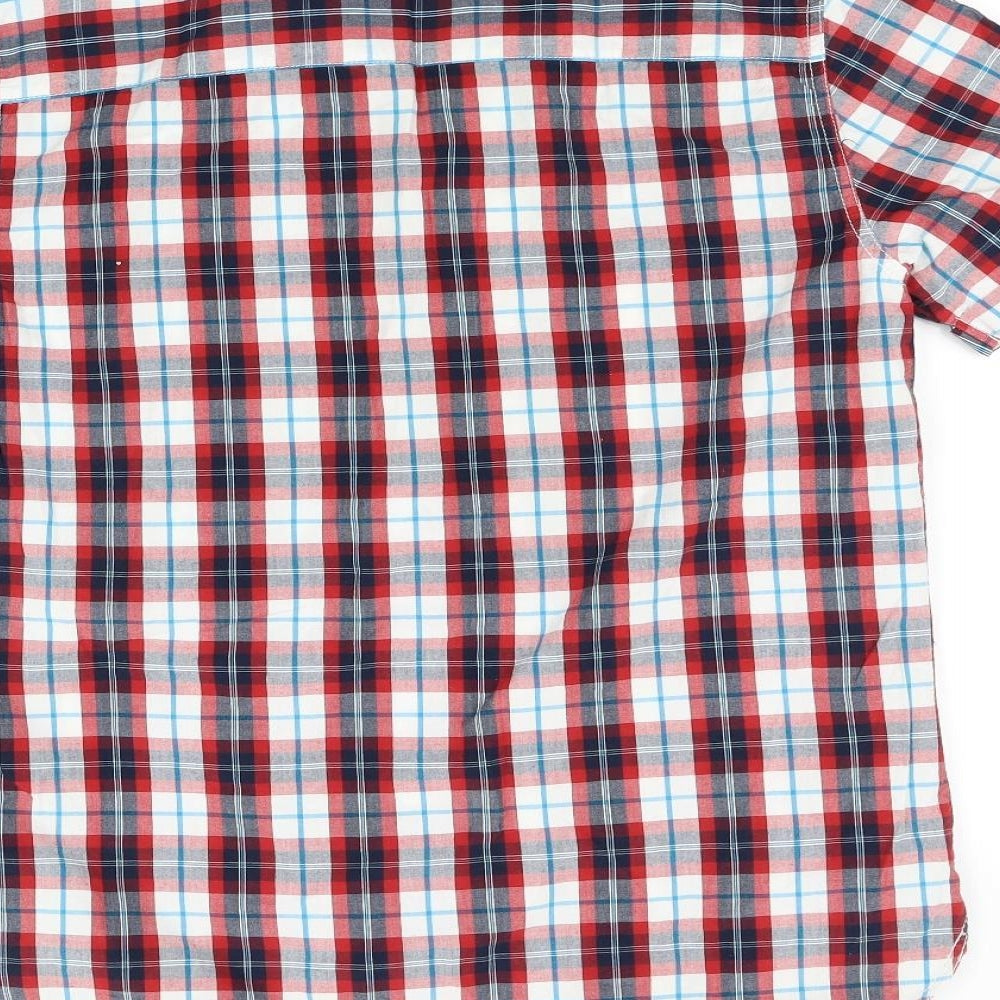 pep & co Mens Red Check Button-Up Size S