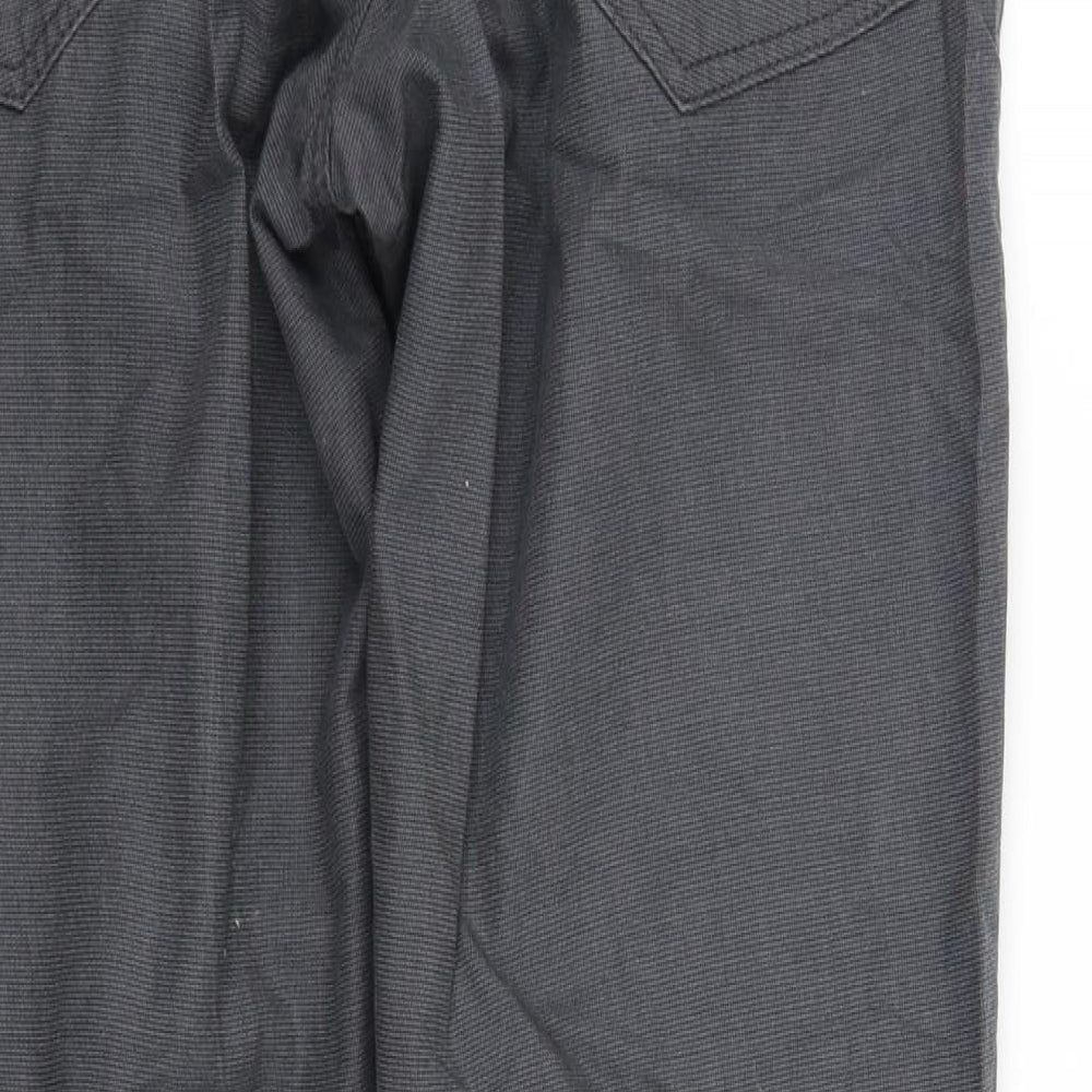 Brand and care label for Rocha Little Rocha women’s grey trousers, size UK 32, in, 30-inch leg