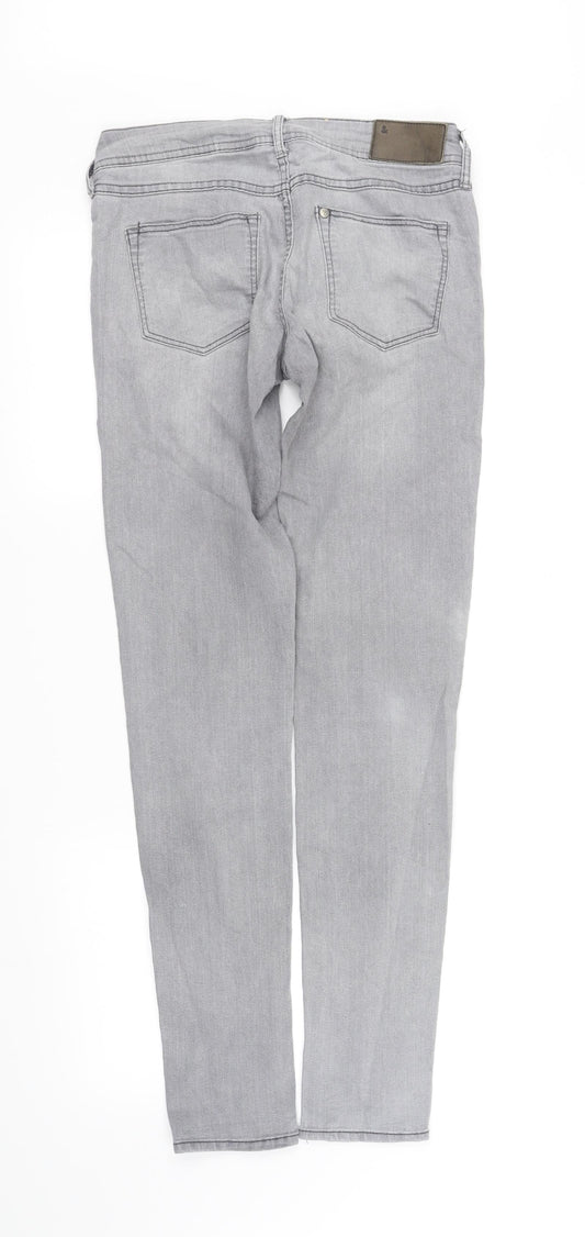 H&M Womens Grey Straight Jeans Size S L32 in