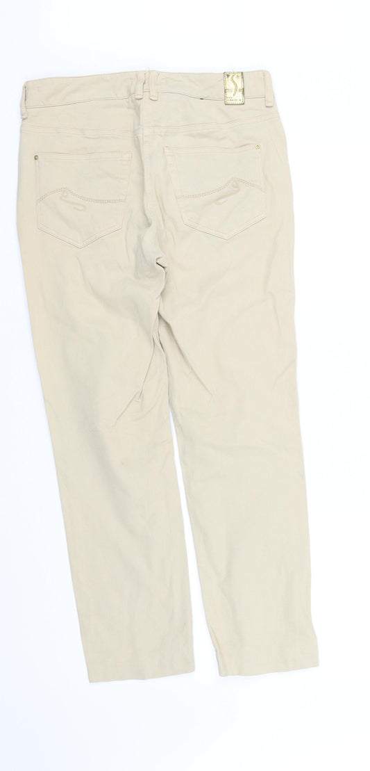 pre worn Womens Beige Straight Jeans Size 34 in L30 in