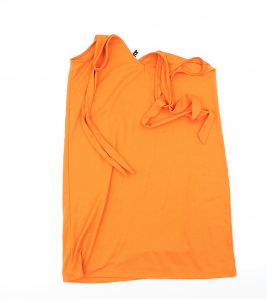 Pieces Womens Orange Basic T-Shirt Size S