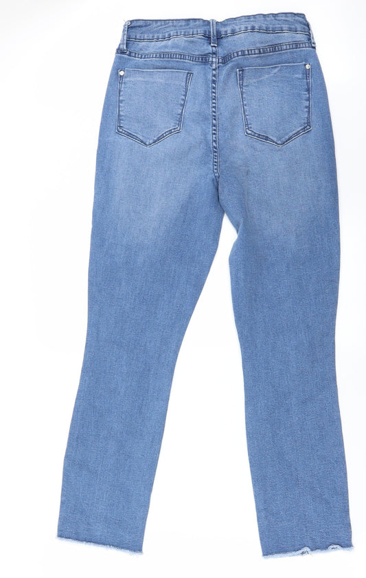 JustFab Womens Blue Straight Jeans Size 28 L25 in