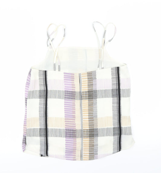 Marks and Spencer Womens Ivory Check Basic Blouse Size 6