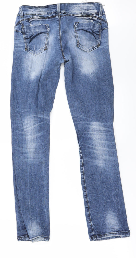 Preworn Womens Blue Straight Jeans Size L L25 in