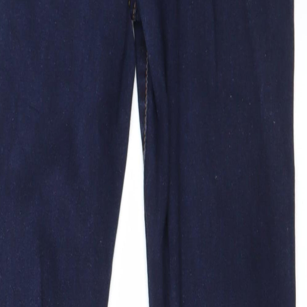 Brand and care label for denim co women’s blue straight jeans, size UK 10, 26-inch leg