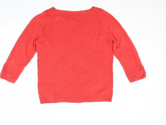Maine Womens Red Pullover Jumper Size 16