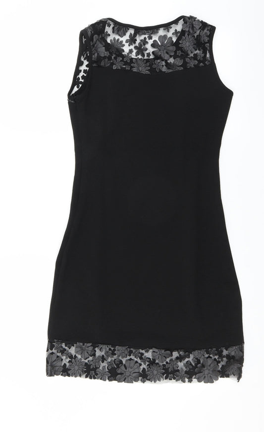 E. DIVA Womens Black Bodycon Size S - floral detail