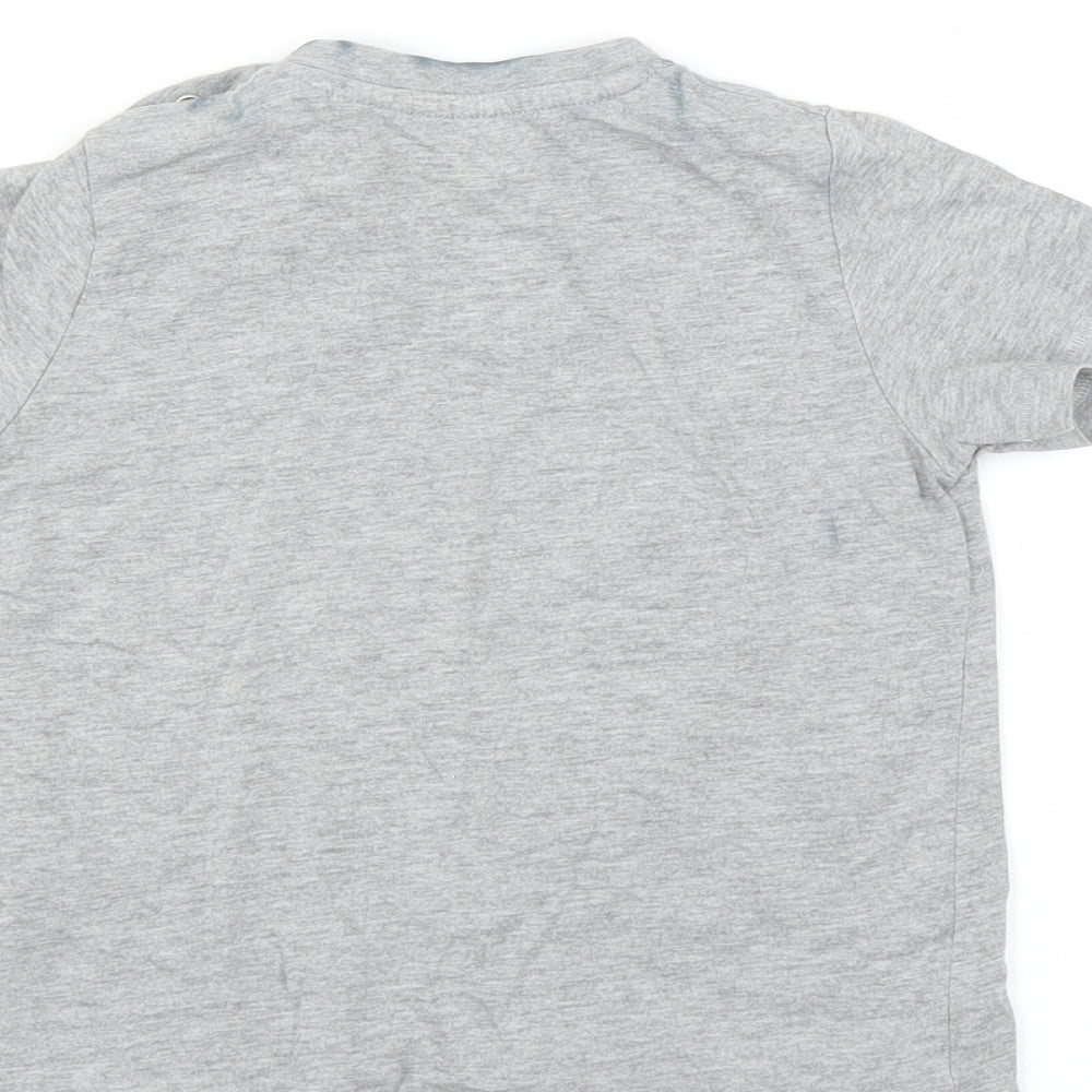 Brand and care label for Lupilu Baby Grey Basic T-Shirt, size 12-18, Months - 12-24 months