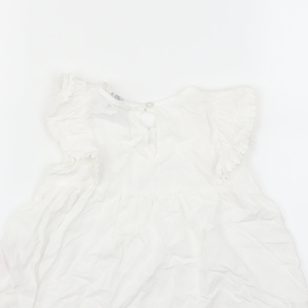 Primark Girls White Basic Blouse Size 6-7 Years