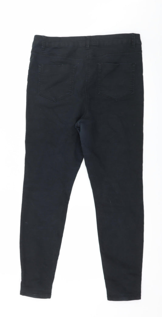 Papaya Womens Black Denim Skinny Jeans Size 12 L27 in