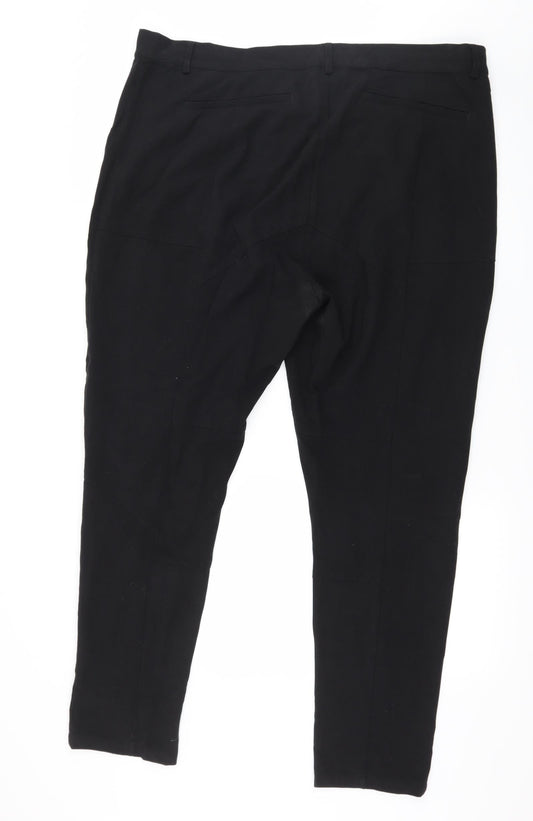 Plus Fine Womens Black Trousers Size 2XL L28 in
