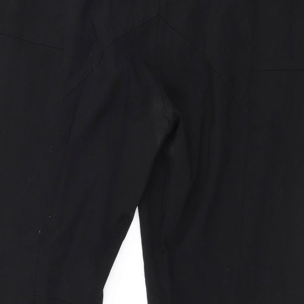 Brand and care label for Plus Fine women’s black trousers, size 2XL, 28-inch leg