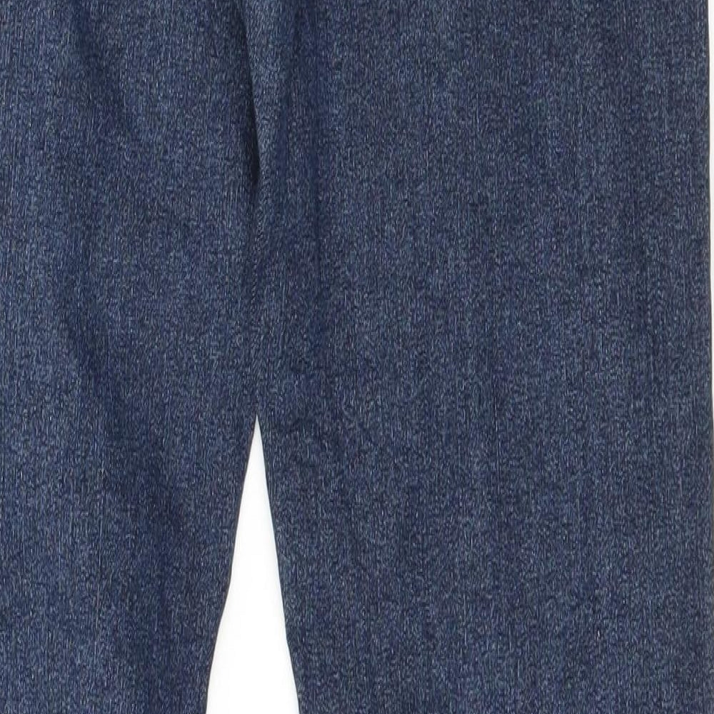 Brand and care label for C&A girls’ blue denim skinny jeans, size 13, years