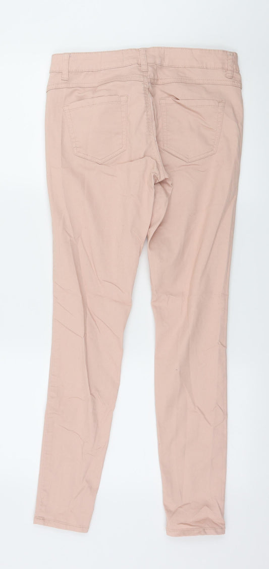 Denim & Co. Womens Pink Denim Skinny Jeans Size 10 L29 in