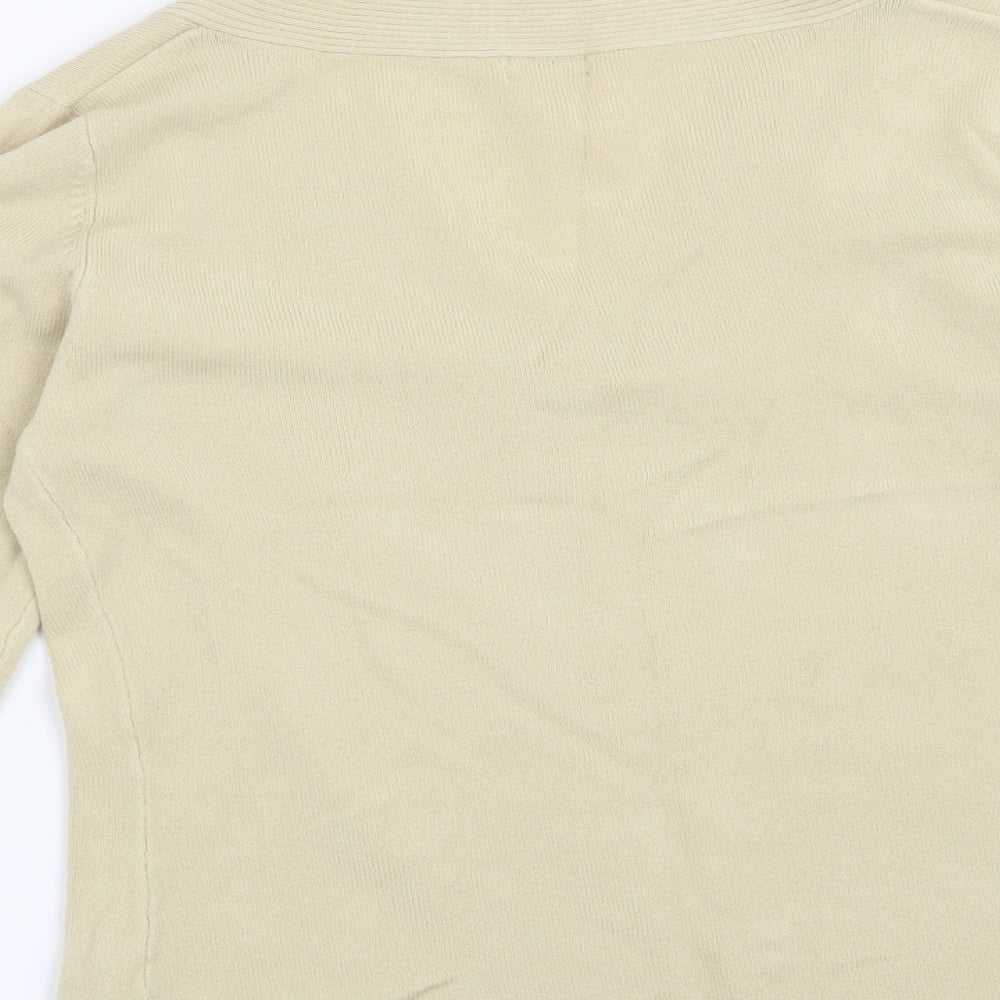 Brand and care label for Etam women’s beige jumper, size UK 14