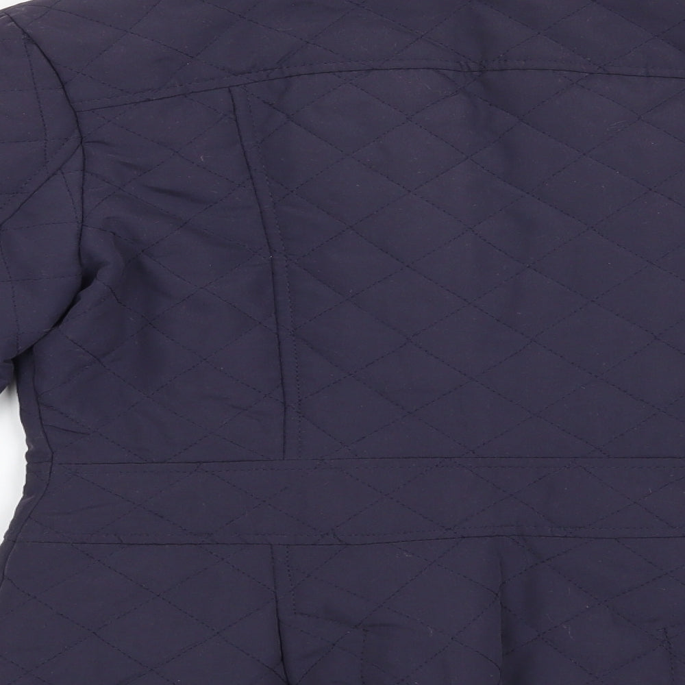 Brand and care label for New Look women’s blue jacket, size UK 8