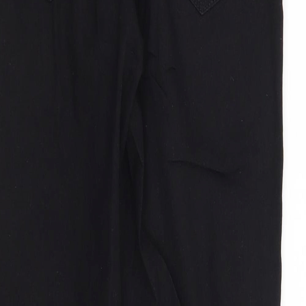 Brand and care label for Denim CO women’s black jegging jeans, size UK 10, 30-inch leg