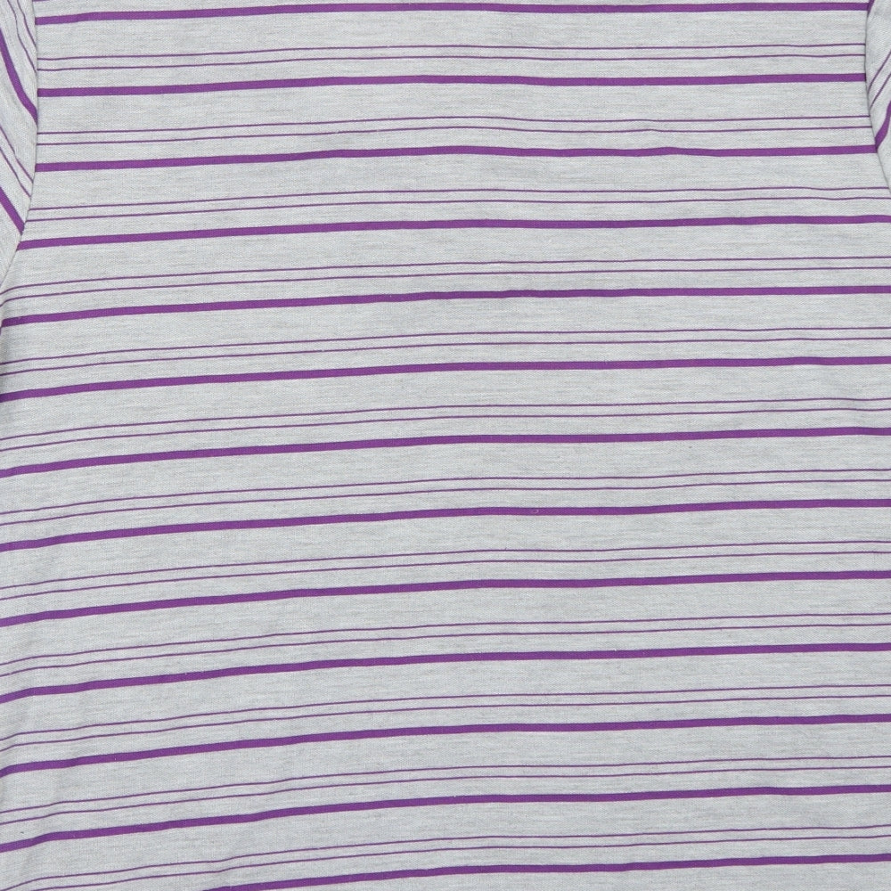 Brand and care label for Etoile men’s grey striped t-shirt, size M