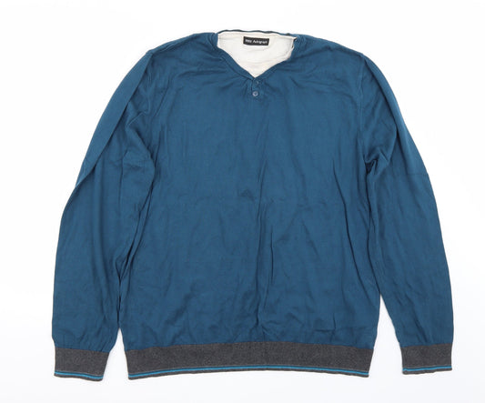 Marks and Spencer Mens Blue Pullover Jumper Size XL