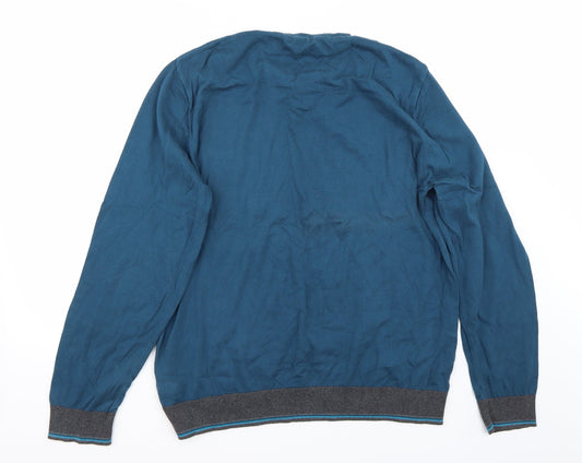 Marks and Spencer Mens Blue Pullover Jumper Size XL
