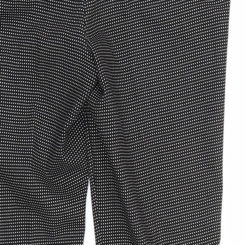 Brand and care label for Zara women’s black rayon trousers, size UK 34, 28-inch leg