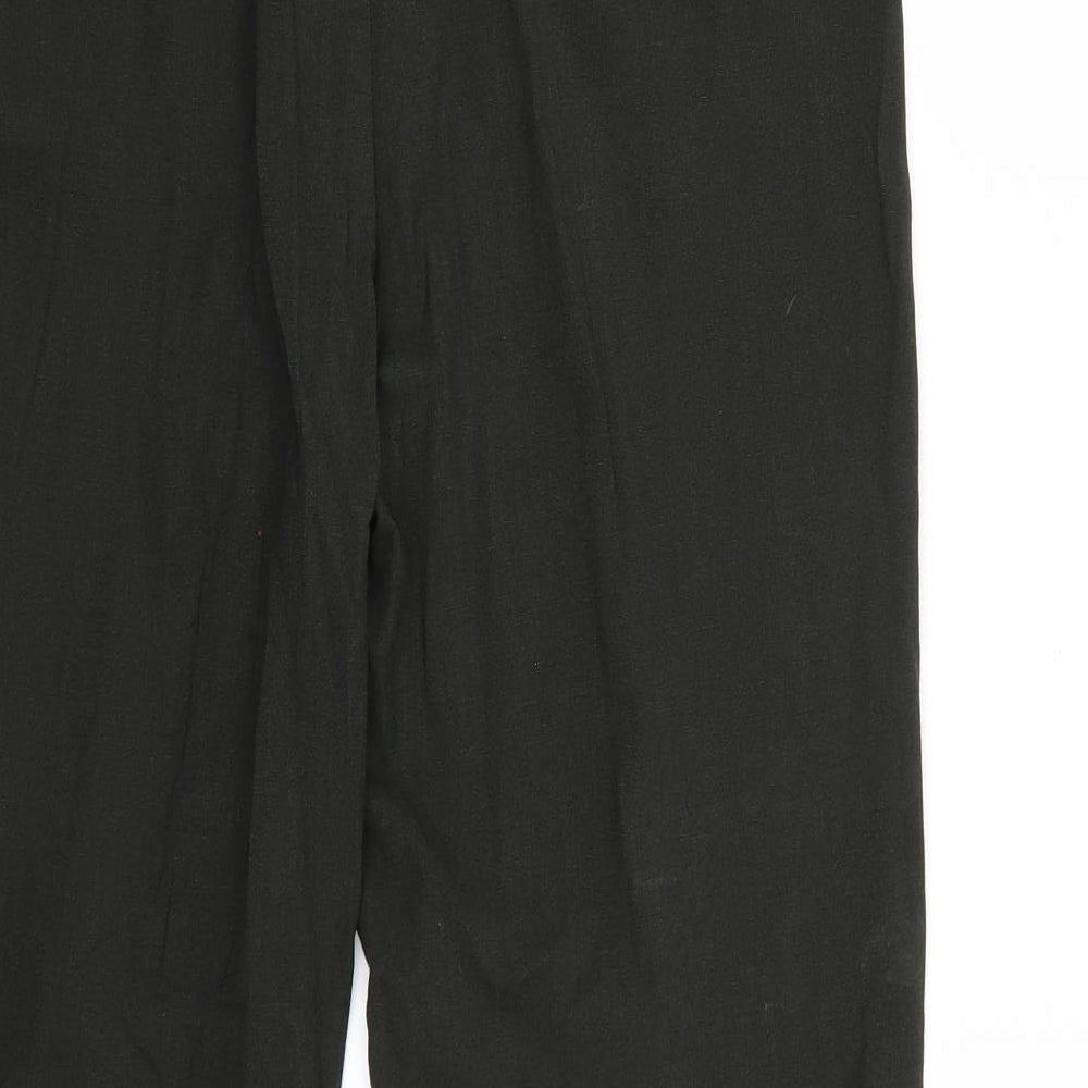 Brand and care label for Next women’s green trousers, size UK 12, 28-inch leg