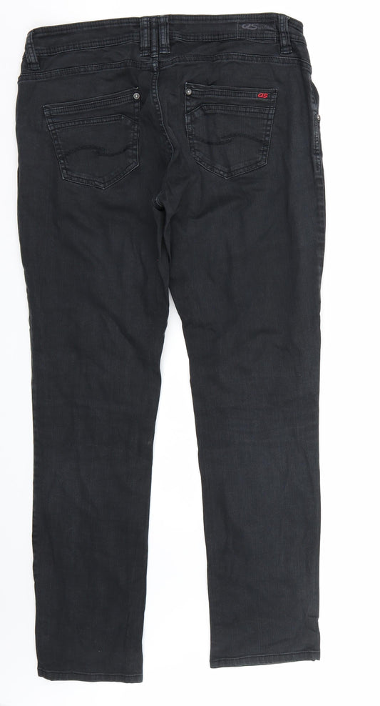 Qs Womens Black Straight Jeans Size 42 L32 in