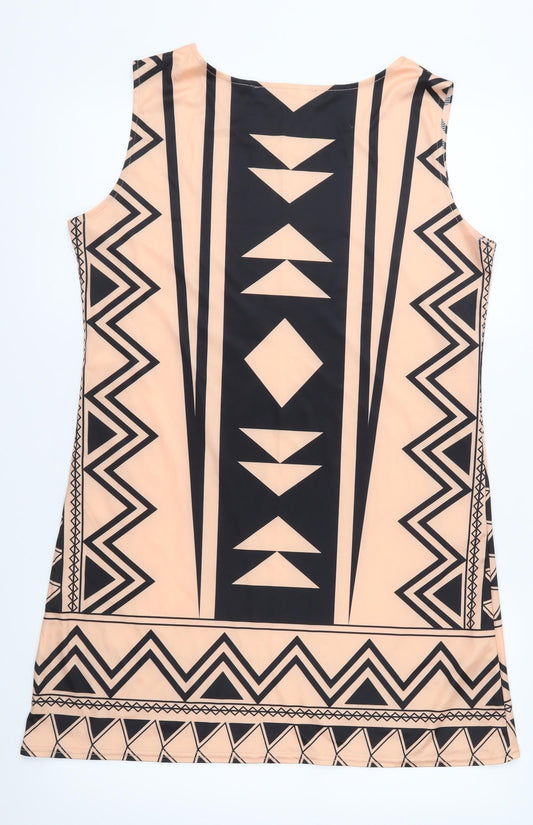 Yoins Womens Pink Geometric Shift Size XL